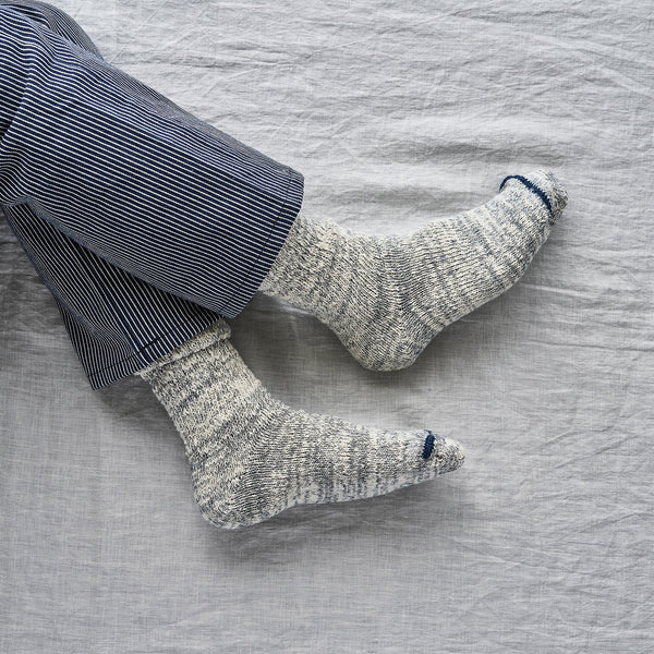 Organic Cotton Slipper Socks, Blue