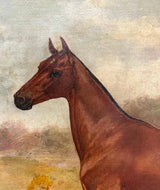 Antique Portrait of a Bay Horse, Oil on Canvas