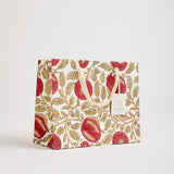 Block Print Gift Bag, Red Flower, Medium