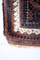 Antique Afghan Beluch Rug, Brown / Pink / Blue