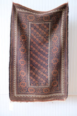 Antique Afghan Beluch Rug, Brown / Pink / Blue