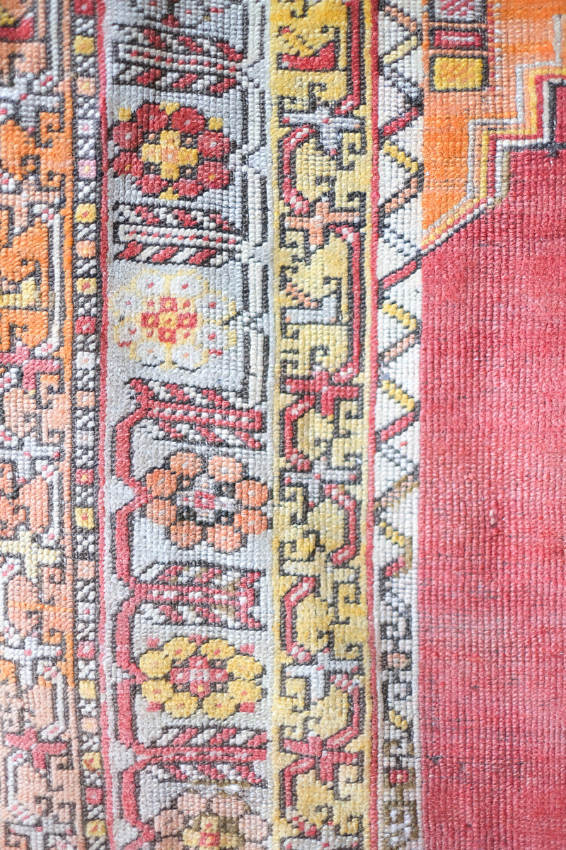 Antique Turkish Prayer Rug, Red / Persimmon