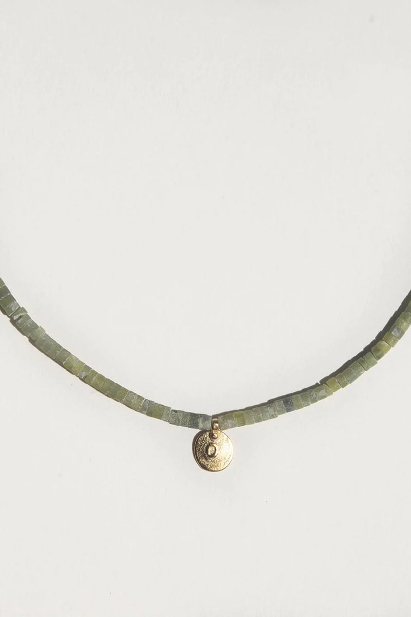 Green Jade Beaded Talisman Necklace