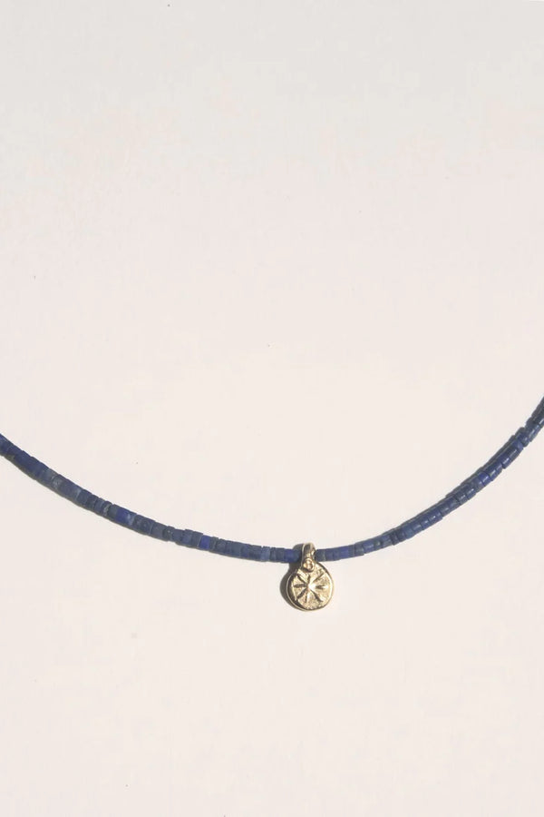 Lapis Blue Beaded Talisman Necklace