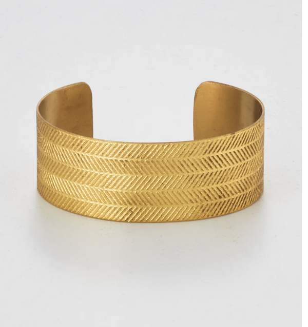 Herringbone Brass Bracelet