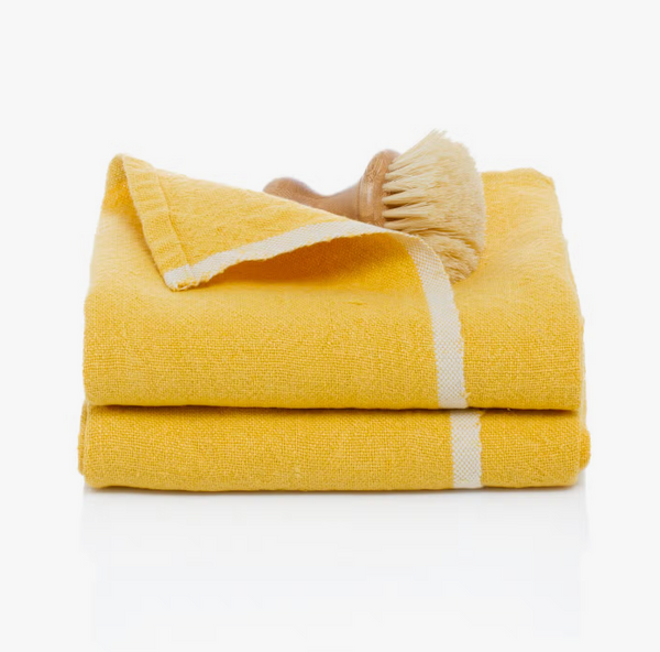 Chunky Linen Towels, Mustard