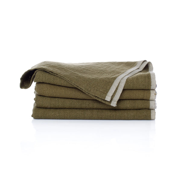 Chunky Linen Napkins, Forest Green