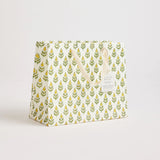 Block Print Gift Bag, Yellow Flower, Medium