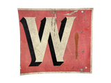 Antique 1930's "W" Sign Fragment