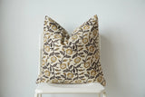 Black and Yellow Flowers Block Print Pillow