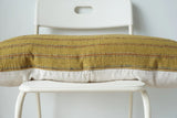 Handwoven Mustard and Terracotta Slub Stripe Lumbar Pillow
