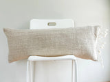 Handwoven White Slub Lumbar Pillow