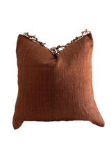 Handwoven Terracotta Fringe Pillow
