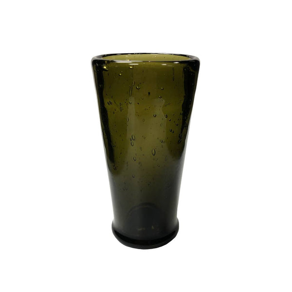 Hand-Blown Green Water Glass, Short