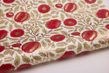 Block Print Gift Wrap, Red Flower
