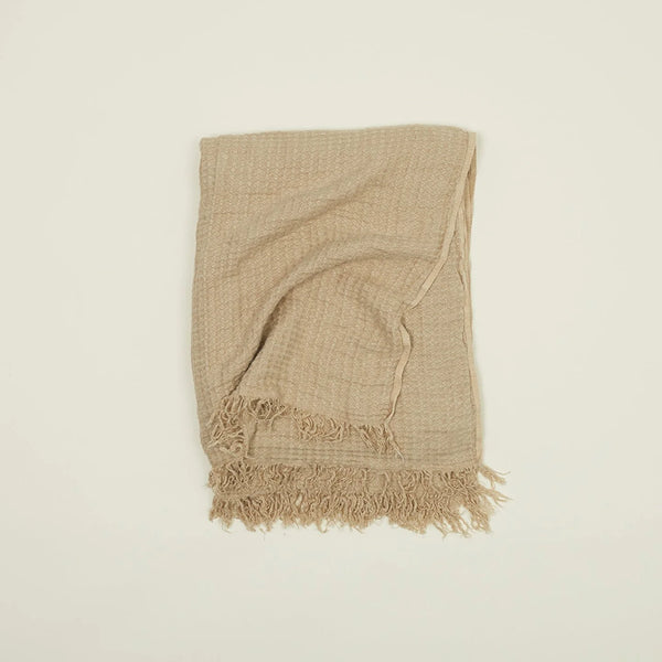 SIMPLE LINEN THROW - FLAX