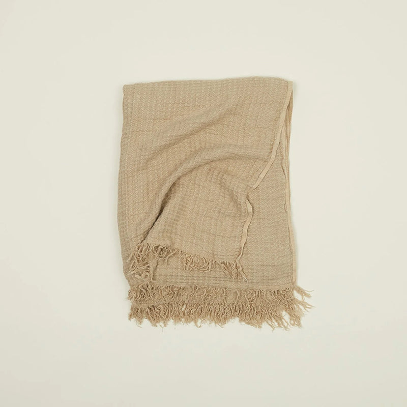 SIMPLE LINEN THROW - FLAX