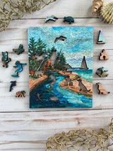 Follow the Stream Lakeshore Wooden Puzzle