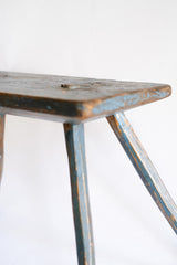 Early Blue Painted Milking Stool