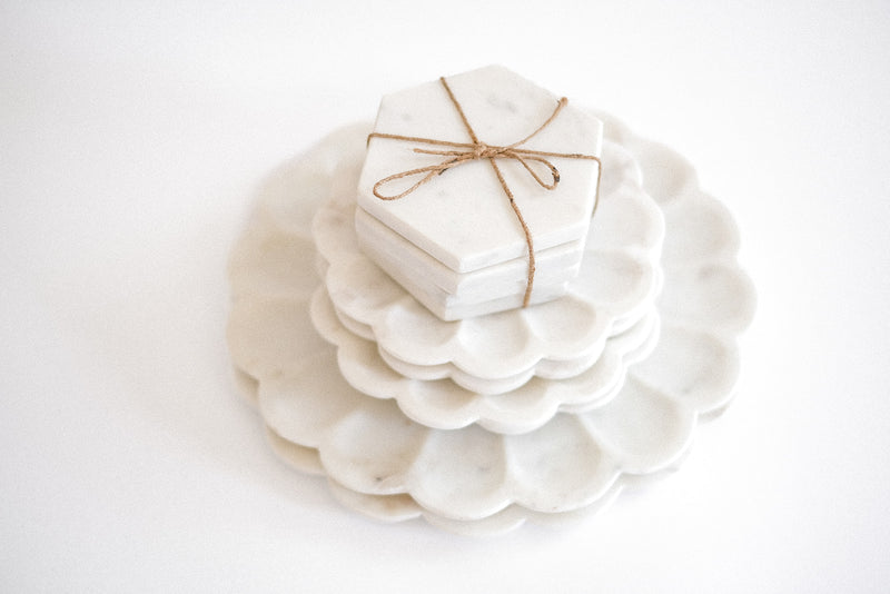 Marble Hexagon Coasters