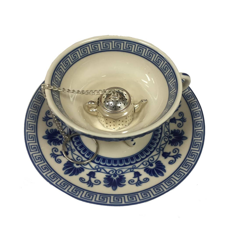 Silver Plated Tea Kettle-Shaped Loose Leaf Tea Strainer