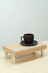 Black Matte Ceramic Mug & Saucer