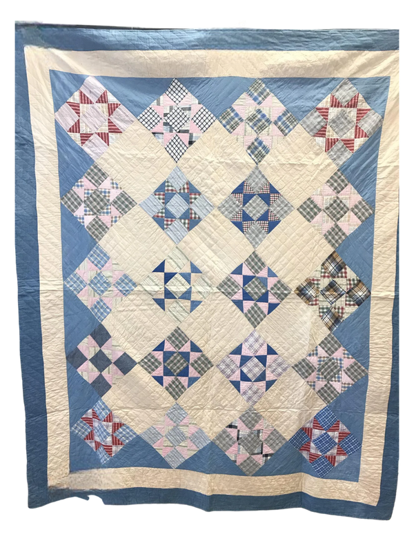 1900's Antique Folk Art Star Quilt