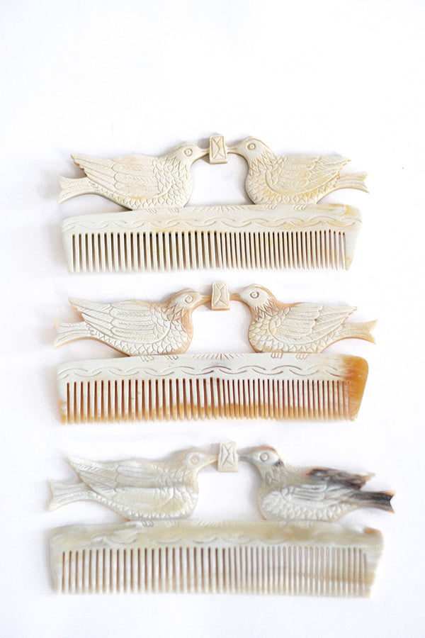 Birds Buffalo Horn Comb