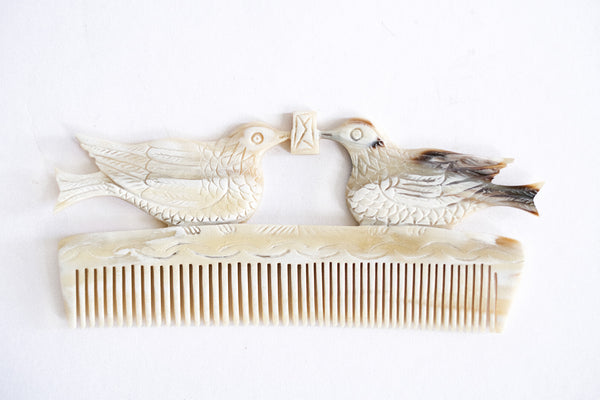 Birds Buffalo Horn Comb