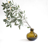 Hand-Blown Dark Green Thick Glass Small Onion Bottle