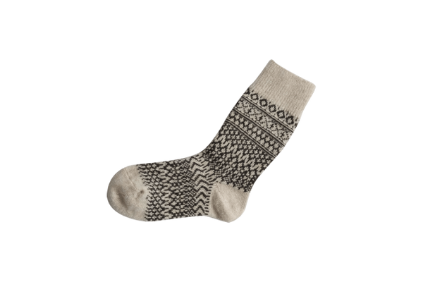 Wool Jacquard Socks, Oatmeal