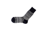 Wool Jacquard Socks, Navy
