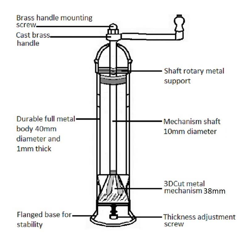The original 'Large Brass mill' - 10" pepper grinder
