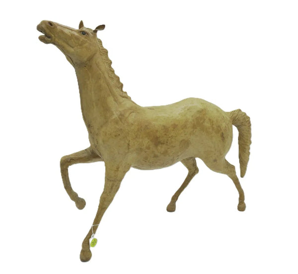 VINTAGE LEATHER COVERED DETAILED HORSE