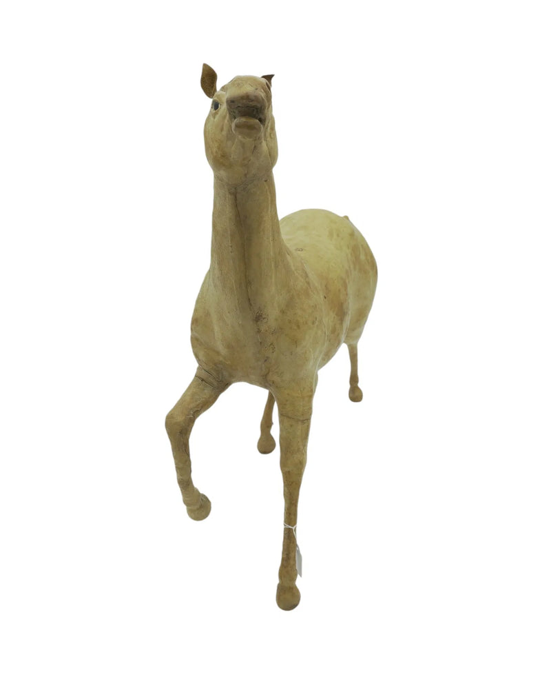VINTAGE LEATHER COVERED DETAILED HORSE
