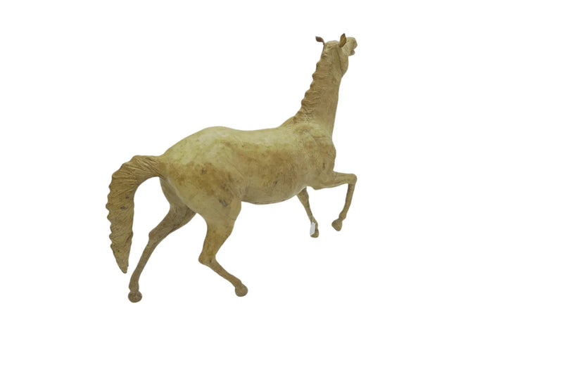 VINTAGE LEATHER COVERED DETAILED HORSE