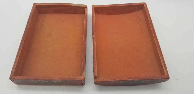Painted Wooden Box with Domed Lid