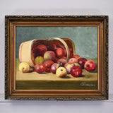 19th Century Still Life Painting, Overturned Apples