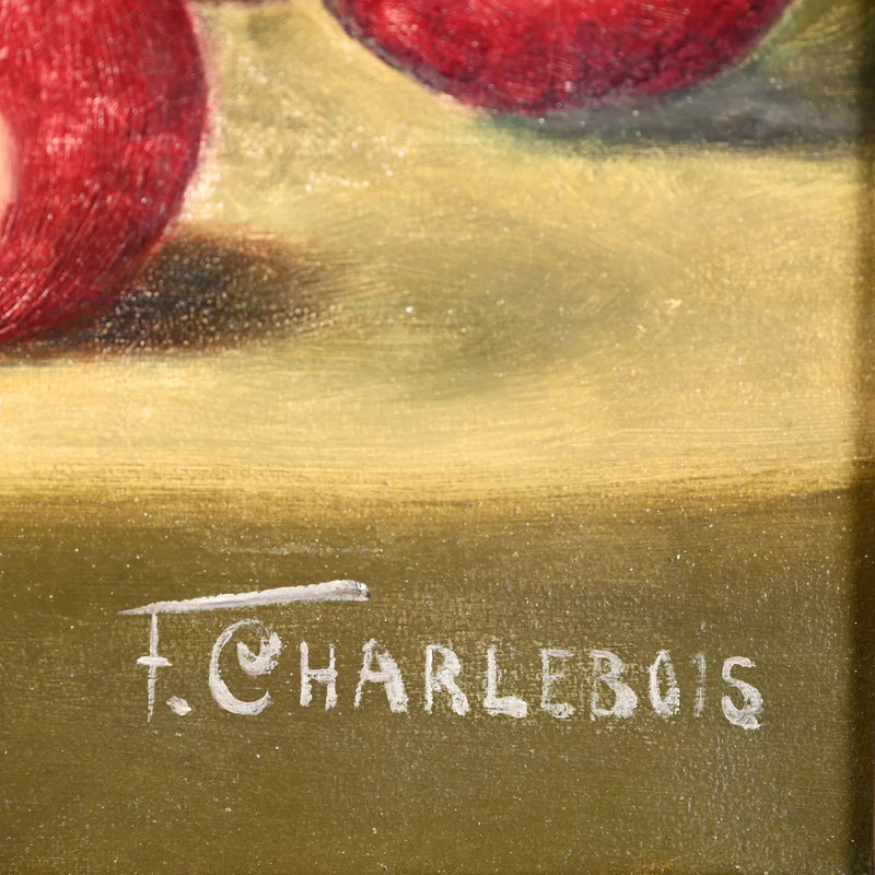 19th Century Still Life Painting, Overturned Apples