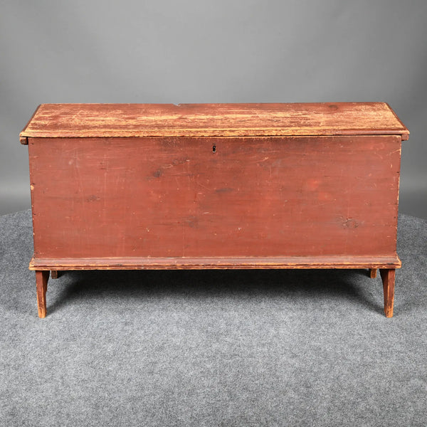 Early American Pine Blanket Box in Red Paint