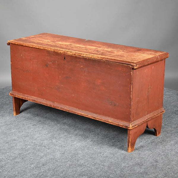 Early American Pine Blanket Box in Red Paint