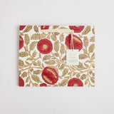 Block Print Gift Bag, Red Flower, Medium