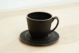 Black Matte Ceramic Mug & Saucer