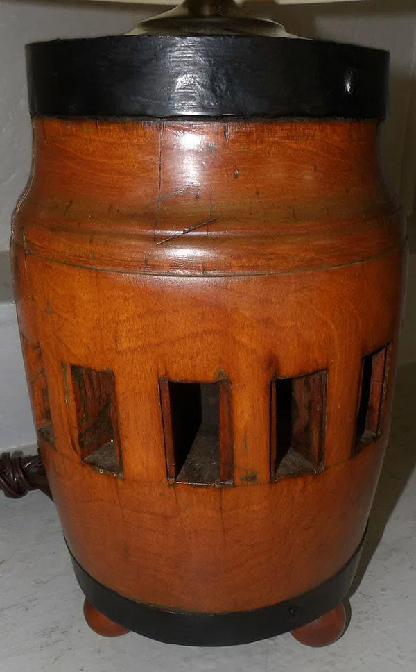 Antique Wooden Wheel Lamp