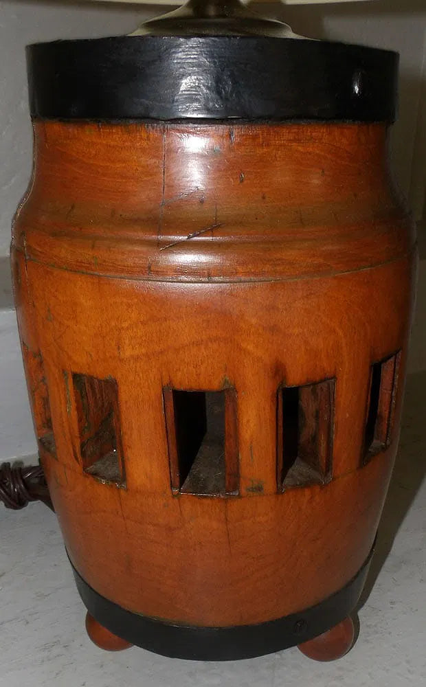 Antique Wooden Wheel Lamp