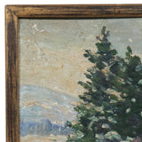 19th Century Winter Landscape Oil Painting