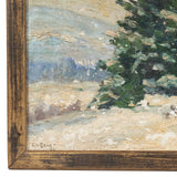 19th Century Winter Landscape Oil Painting