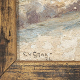 19th Century Winter Landscape Oil Painting