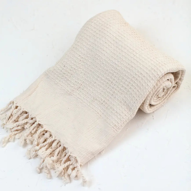 Turkish Waffle Bath Towel, Natural
