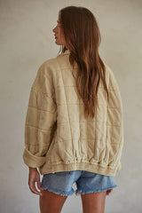 Quilted Knit Mineral Washed Jacket